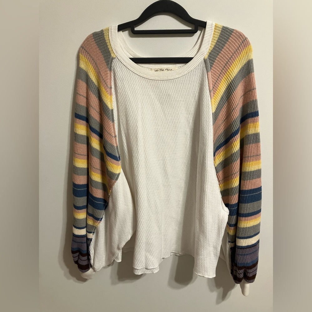 We the Free Rainbow Dreams Top in white Combo Womens size small - Picture 3 of 13